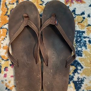 Brown Rainbow flip flops